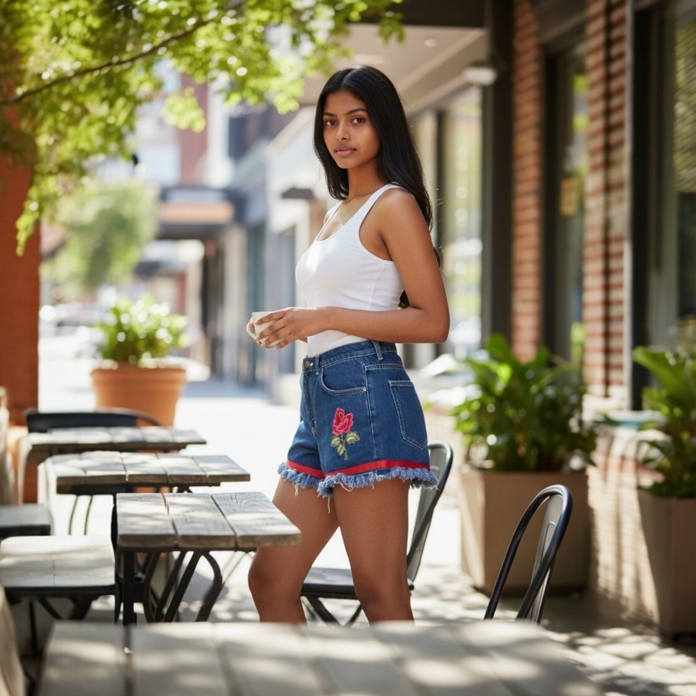 Second Generation embroidered shorts